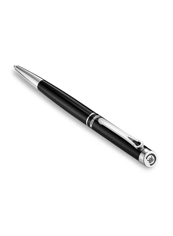 شيروتي 1881 Teodoro Black Silver Twist Ballpoint Pen for Men, Blue Ink